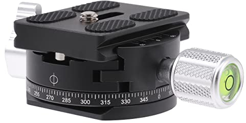 FOTGA 360 ° Drehbarer Panorama Kopf mit Schwenkklemme und 50mm Schnellwechselplatte 1/4 Zoll Schraube für Arca-Swiss Stativ Einbeinstativ Kugelkopf DSLR Kamera