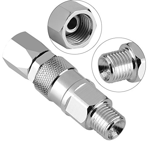 Akozon Pistola Pintura, Hochdruck-Spritzpistolenschlauch Graco Farbspritzgerät Drehgelenk für Farbspritzgeräte 1 4 Zoll Edelstahl Airless