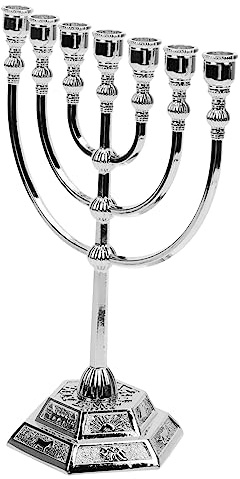 Portacandele A 7 Bracci Candelabro Religioso Per Soggiorno Artigianato in Metallo Per Decorazioni Natalizie