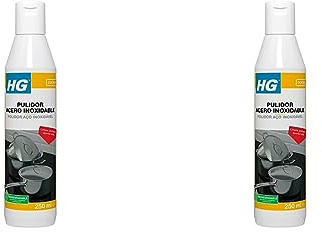 HG Limpiador para Acero Inoxidable, Abrillanta y Protege, Utensilios de Cocina y Superficies Metálicas, Evita la Reaparición de Suciedad - 250 ml (Paquete de 2)