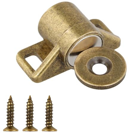 volumoon Door Magnetic Catch，Kitchen Magnet Push Catch Round，Push Door Closer Catches Latches Release，Cabinet Door Magnets Cupboard，Wardrobe，Kitchen Furniture Hardware Fittings (Bronze) (301-25824)