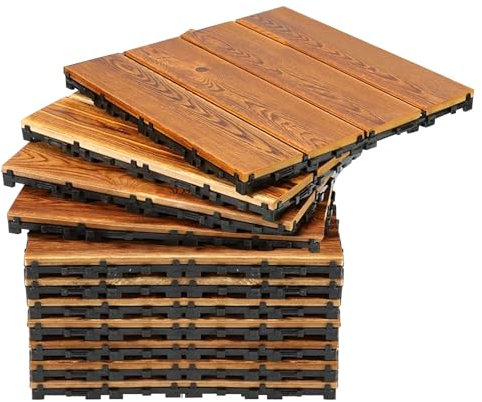 Baldosas de madera, azulejos de terraza, baldosas, balcones, suelos de madera, mosaico de madera, con sistema de clic y drenaje, baldosa de madera de acacia para terrazas, balcones, jardines, 11
