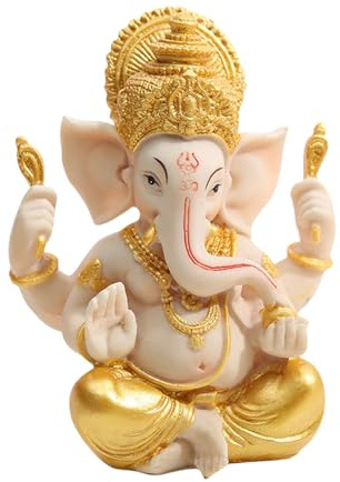 OTKARXUS Dios Elefante Ganesha - Estatua del Señor Ganesh Indio, Figura de Dios Elefante Ganesha, Escultura de Buda Hindú, Ornamento de Buena Suerte y Riqueza, Regalos para la Decoración del Hogar