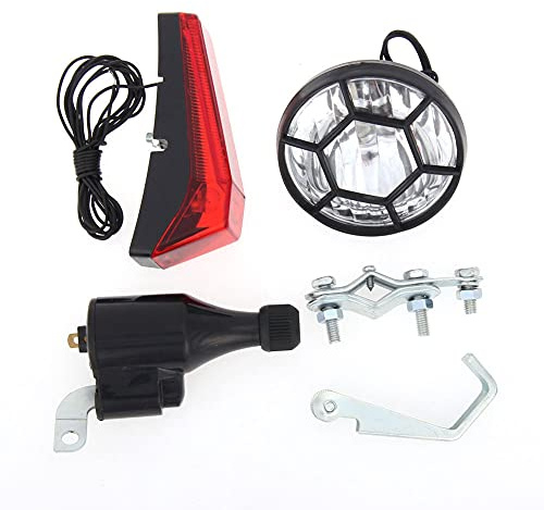 MOLERRI LumièRe de VéLo Bicyclette Kit de Feux de Phare Dynamo de GéNéRateur de Friction de VéLo Motorisé 6V 3W Accessoires de VéLo