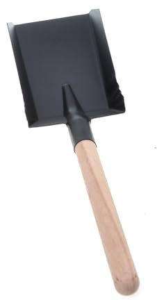 Aqbau® Kohlenschaufel - Metallschaufel - Ascheschaufel Kehrschaufel - handschaufel - Kohlenschütte Schaufel Kaminschaufel Ofenschaufel Futterschaufeln Schwarz