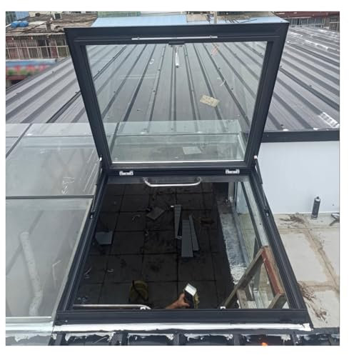 Couvercles de fenêtre de toit de grenier personnalisables, couvercle de sortie de trou d'homme/cave avec tiges de vérin à gaz, bande d'étanchéité en caoutchouc, poignée pivotante à 90°, couvercles de