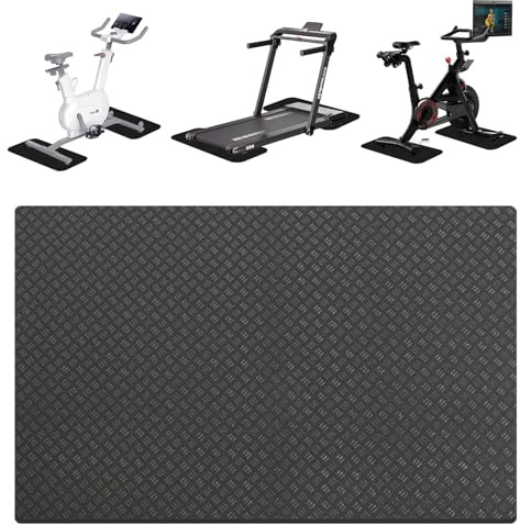 2 stycken golvskyddsmattor för sportutrustning, träningsutrustning, 28 x 70 cm, golvskyddsmatta, fitness, löpband, mattor, skyddsmattor, gym, golvmatta, underlagsmatta för crosstrainer (2 st)