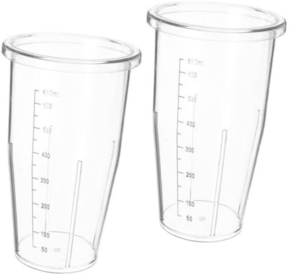 NUOBESTY Lot De 2 Gobelets De Rechange Gradués De 650 Ml Pour Mixeur Gobelets à Smoothie Compatibles Avec Plusieurs Modèles Accessoires De Remplacement En Plastique Solide Pour Smoothies Et Sauces