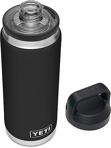 YETI Rambler Bottle Chug, Vaccum Insulated Stainless Steel Bottle with Chug Cap, Black, 26 oz (760 ml)