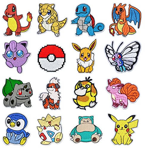 16 Stück Patches zum Aufbügeln,Bügel Patches,Flicken zum Aufbügeln Kinder,Aufnäher Patche Erwachsene,Bügelaufkleber Kleidung,Bügelbilder für Textilien,Jeans T-Shirt Bügelflicken