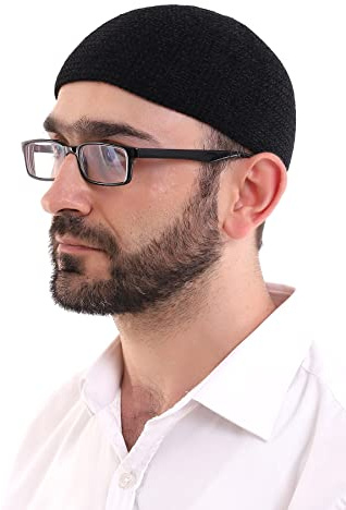 ihvan online Chapeaux turcs musulmans d'hiver Kufi pour hommes, Taqiya, Takke, Peci, bonnets islamiques, cadeaux islamiques, taille standard, Noir , taille unique