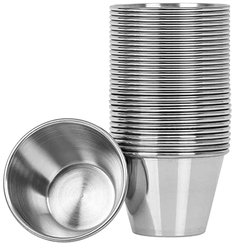 Artcome 30 Stück Edelstahl-Gewürz-Saucenbecher, ideal für Dip- und Portionierbecher, 70 ml