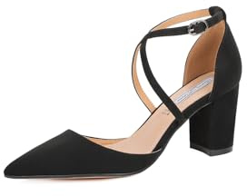 QUEEN HELENA Décolleté con Fascia Incrociata Scarpe a Punta con Tacco Elegante Donna ZM9631 (Nero, 40)