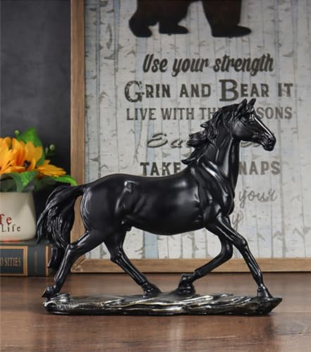 JXCBXJ Escultura de Caballo,Estatua de Resina de Caballo,decoración de Animales del hogar, Figura de Arte de Caballo, Escultura Decorativa, para decoración del hogar y la Oficina.