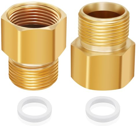 Boltigen M22 High Pressure Washer Adapte,4800PSI Brass Pressure washer Extension (M22-14 Female x M22-15 Male)