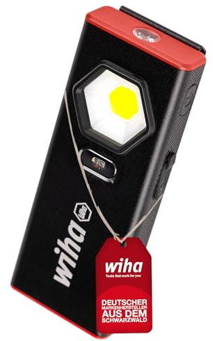 Wiha Handleuchte 1.200 lm I mit On-/Off Sensor I Handlampe mit Dimmfunktion I Akku LED Handleuchte I USB-C aufladbar I 10 h Leuchtdauer (45699)