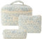 Ensemble de Trousse de Toilette de Voyage 3 pcs pour Femmes, Trousse à Cosmétiques Matelassée à Fermeture éclair, Sac de Rangement Cosmétiques Pratique (Orchidée sur Fond Blanc)
