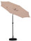 HESHEQ Windsicherung mit Kurbel Sonnenschirm Gartenschirm Marktschirm Strandschirm beidseitig um 30° knickbar UV50+ Sonnenschutz for Garten, Terrasse, Pool, Balkon(Size:Khaki with base)