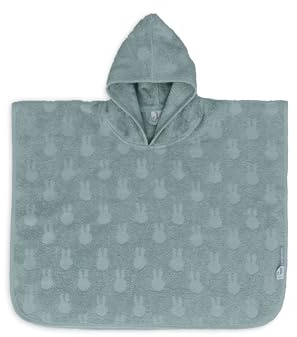 Jollein badponcho barn 1–4 år – Miffy Jacquard, Sea Green – 100% bomull – frotté – OEKO-TEX-certifierad – med huva – badponcho för flickor och pojkar