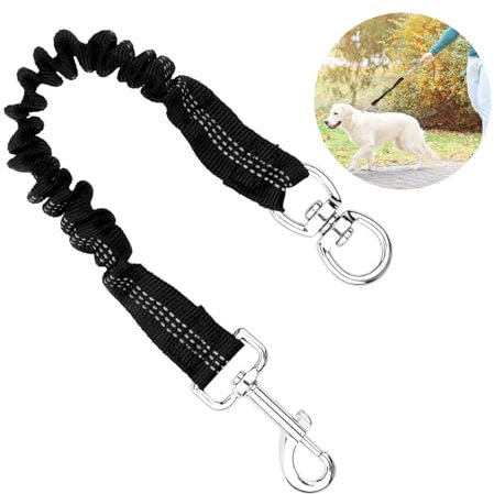 Bungee Leine Hund, Ruckdämpfer Elastisch Hundeleine Groß 45cm Bungee Leinenverlängerung für Hundeleine Joggingleine Fahrradleine Dog Leash Robust aus Nylon für Joggen Radfahren Spazierengehen