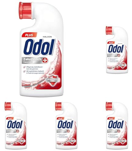 Odol Mundwasser Zahnfleisch +, alkoholfreies Mundwasser Konzentrat, 40ml (Packung mit 5)