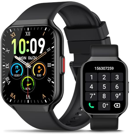 Smartwatch Herren mit Telefonfunktion,1.96 HD Uhr Damen mit Herzfrequenz SpO2 Stress Schlafmonitor,Alexa Integriert Watch,113+ Sportmodi Fitness Tracker, IP68 wasserdichte für Android iOS 2024 Neue