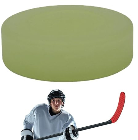 en el disco de hockey sobre hielo oscuro, iluminando las dodgeballas deportivas verdes | Puck de hockey sobre hielo Suministros de fiesta de la fiesta Bolas deportivas Regalos de hockey para pr
