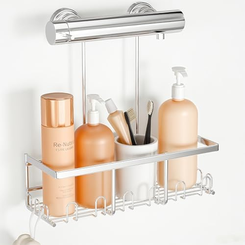 HouseUp Estantería de ducha colgante sin taladrar – Estante para colgar champú soporte para ducha cesta desoportede baño jabón