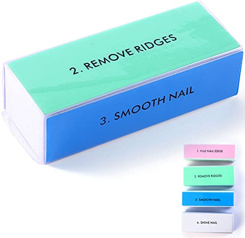 Nail Files Blocks, 4 Sided Nail File and Buffer for Shaping, Styling, Smoothing and Polishing, Reusable Manicure Treatment Sanding File for Smooth & Shiny Nails, Salon Manicure Nails Art Tips Tools