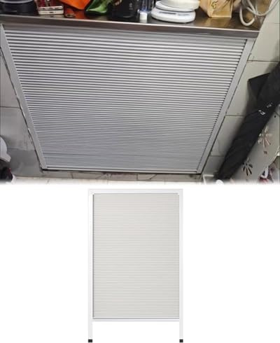 Puerta Plegable Puerta Corrediza Plegable Para Armario de Cocina Pequeña Blanca, Puerta Retráctil de Tela No Tejida, Sin Necesidad de Taladrar, Mampara Divisoria para Armario(50x50cm/19.7x19.7)