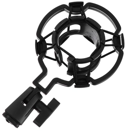 Zerodeko Soporte de Micrófono con Clip de Suspensión Antivibración de Plástico Negro Montaje para Micrófonos de Condensador para Estudio de Grabación