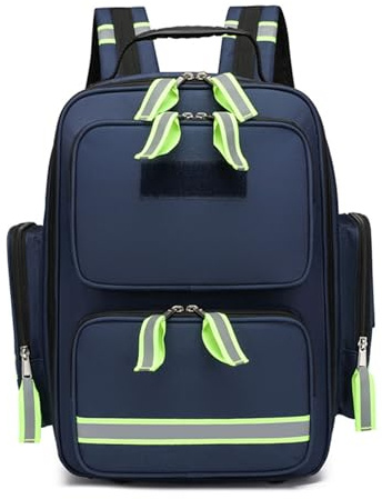 Medizinischer Notfall-Rucksack Leer Notfall Kits -Wasserdicht Verschleißfest Verstellbarer Riemen Atmungsaktiv Rücken Erste Hilfe Tasche für Reisen Haus,Auto,Arbeitsplatz & Outdoor(Navy blue)