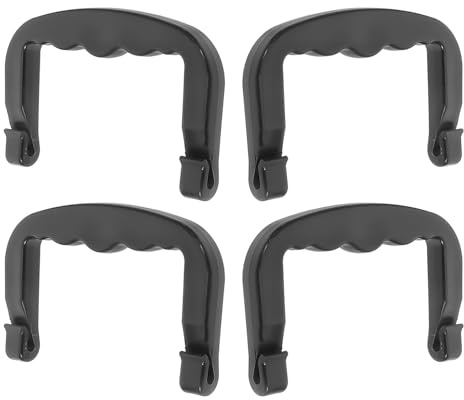 PACKOVE Poignées de Cage pour Animaux, 4 Pièces en Plastique Noir | Surface Lisse, Crochets à Double Verrouillage, Rainures Ergonomiques Doigts, pour Déplacement et Voyages