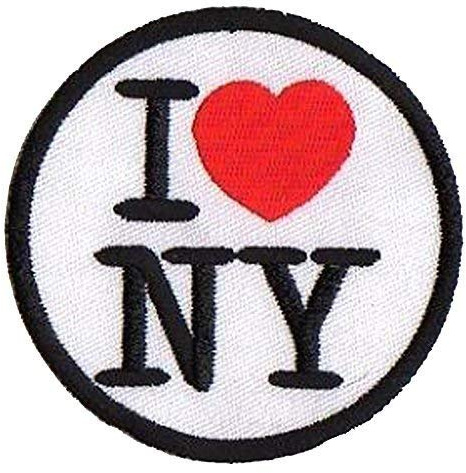 Patche j'aime NY écusson thermocollant I Love New York patch rond brodé