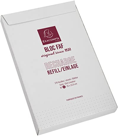 Exacompta FAF Metal Desk Pad for Home or Office, 200 White 70g Micro-Perforated Sheets, Blank or Dots. Non-Slip Backing, Three Sizes. Refills Available. (Dots Refill - 5 1/2 x 8 1/4)