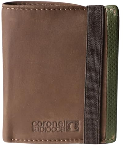 Coronel Tapiocca Cartera Aladino Marron Hombre Adolescente con Compartimentos Billetes, Bolsillo y Ranuras Tarjetas