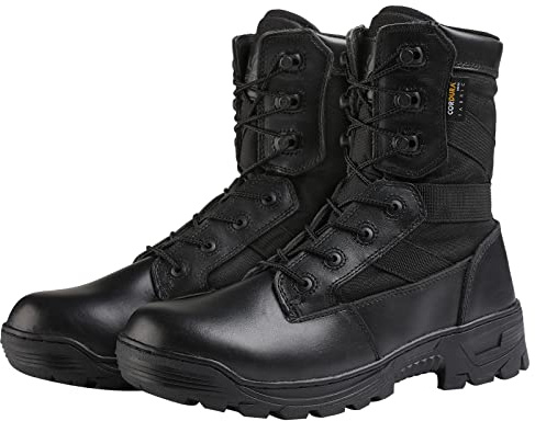 YEVHEV Bottes tactiques pour hommes - Bottes militaires de sécurité - Bottes tactiques pour interventions - Chaussures de sport - Bottes militaires pour le camping, la randonnée, le sport, l'extérieur