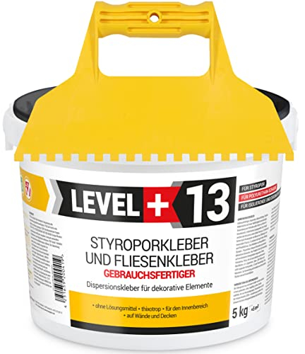 Colla per Polistirolo e Sughero RM13 KW - 5 kg Con Spatola Dentata in Plastica - per Ristrutturazione e Montaggio