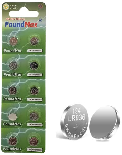 10 batterie alcaline a bottone AG9 (LR45, LR936, 394), 1,5 V, 1 confezione da 10 pezzi