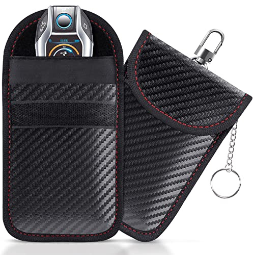 lanpard Faraday Pouch for Car Keys, Faraday Bag, Car RFID Signal Blocking Holder, Key Fob Protector, Key fob cage Block Signal Anti-Theft Fob Case (2 Pack)
