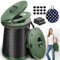 ALEVMOOM XXL Portable Toilet for Camping,880lbs Capacity,19.7 H Adjustable Portable Toilet with 7 Garbage Bags,Porta Potty for Adults,Collapsible Luggable Loo for Camping/Travel/Car/Hiking Green