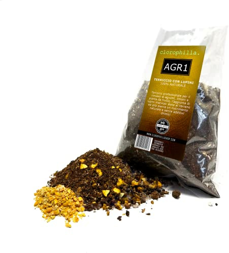 Clorophilla. Concime per Agrumi - 100% Naturale - Terriccio con Lupini Macinati per Limoni e Piante da Frutti | Radici Forti, Frutti Succosi, Rinvasi Facili - Nutrizione Completa e Sostenibile - 4L