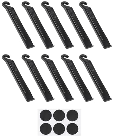 Sheryl&Rain 10 Stück Reifenheber Fahrrad,Fahrrad Werkzeug,Fahrradreifen Reparaturset,Montierhebel,Reifenheber MTB,Fahrrad Feifenheber mit 6 Teilig Reifen Flicken für MTB und Rennrad Fahrrad-Reifen