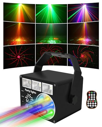 Vicalo Disco Lights Party Lights with Remote Control, DJ Light LED Projector Music Controlled Stage Effect Lights, Disco Light Projector for Parties, Home, Christmas, Birthday, Karaoke, KTV, Bar