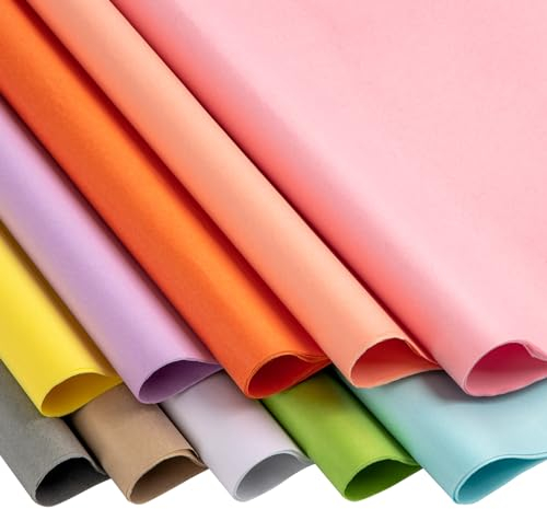120 Blätter, 10 Farben: Hochwertiges Seidenpapier bunt (50x70 cm) – Ideales Verpackungsmaterial und kreativer Bastelspaß mit transparentpapier bunt!
