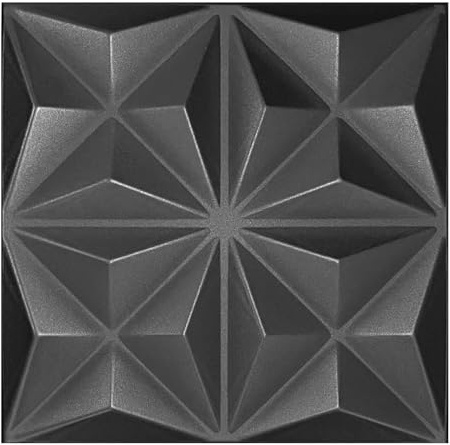 Pannelli 3D in polistirene XPS, moderni pannelli di rivestimento da parete e soffitto, pannelli da parete, leggeri flessibili, 50 x 50 cm, 6 m², 24 pezzi (nero 01)