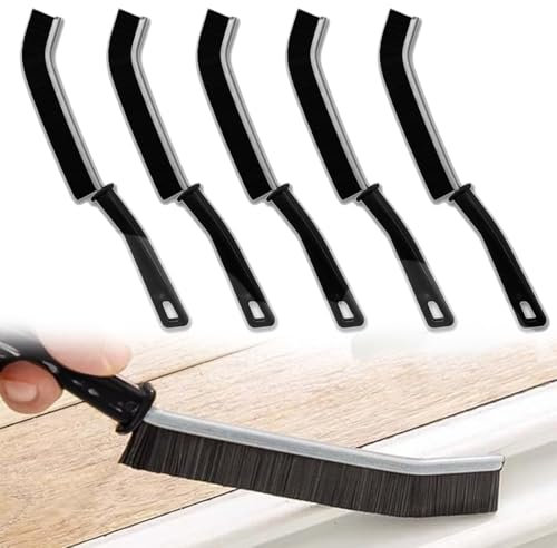 QOMJUFA 6 Pièces Brosse à Joints, Brosse de Nettoyage des Interstices à Poils Durs, Brosse Joint Carrelage, Brosse de Nettoyage pour Toilettes, Salle de Bain, Maison, Baignoire, Évier, Fenêtres