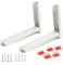 Universal Microwave Oven Wall Mount Shelf with Anti-Slide Rubber Pads & Cable Wall Clips - Adjustable Bracket Kit for Microwave Kitchen Oven - White