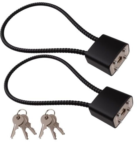 Lot de 2 Cadenas en Corde D'acier, Cadenas à Câble Flexible, Longue Manille, avec 6 Clés, pour Intérieure et Extérieure, pour Valise, Vélo, Portail, Casier, Garage, Salle de Sport (Noir, 17cm)
