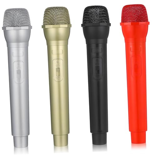 BESPORTBLE 4pièces Lot de Microphones Jouets Plastique pour Garçon Fille Accessoires De Simulation pour Déguisement Et Jeu Interactif